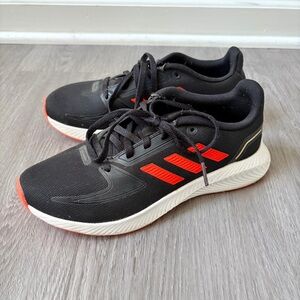 Adidas Runfalcon 2.0 Big Kids’ Sneakers Size 4.5 Black Orange Running Shoes